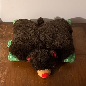 Plush Black Bear Pillow for Kids